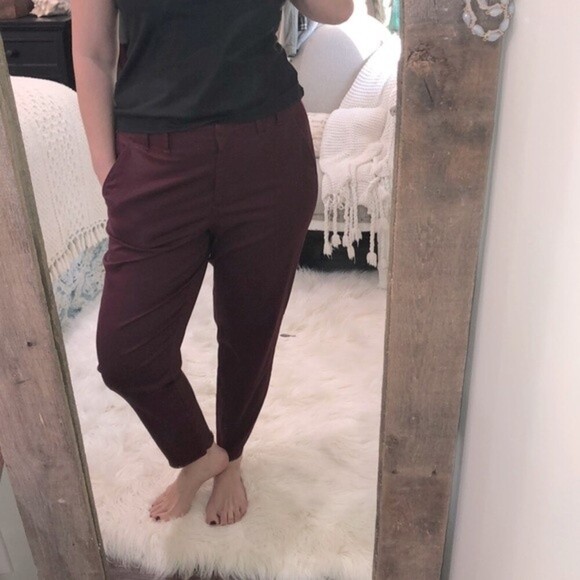 Talbots size 12 burgundy cotton chino pants - Picture 1 of 7